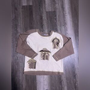 Marisa Christina Brown and Cream Top please read